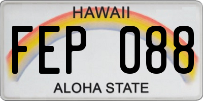 HI license plate FEP088