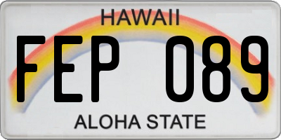 HI license plate FEP089