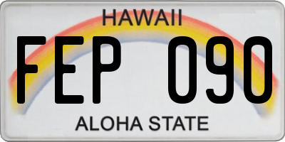 HI license plate FEP090