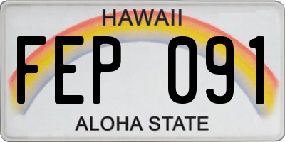 HI license plate FEP091