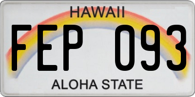 HI license plate FEP093