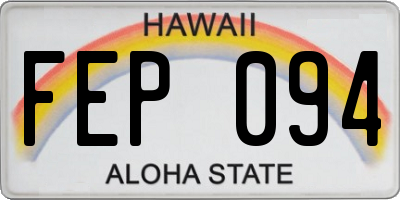 HI license plate FEP094