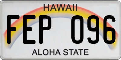HI license plate FEP096