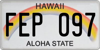 HI license plate FEP097