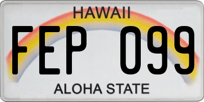 HI license plate FEP099