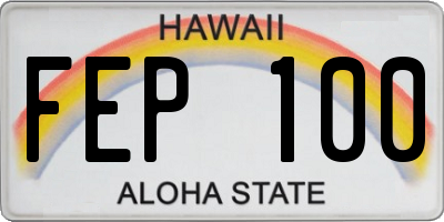 HI license plate FEP100