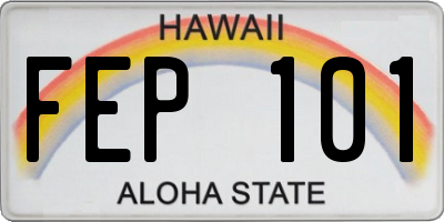 HI license plate FEP101