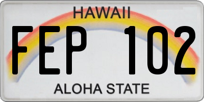 HI license plate FEP102
