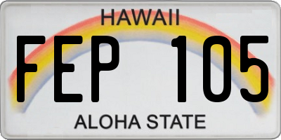 HI license plate FEP105
