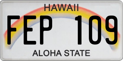HI license plate FEP109