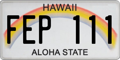 HI license plate FEP111