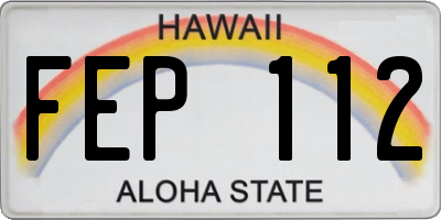 HI license plate FEP112