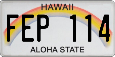 HI license plate FEP114