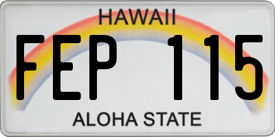 HI license plate FEP115