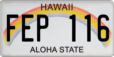 HI license plate FEP116