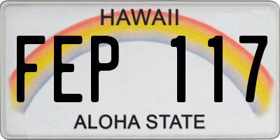 HI license plate FEP117