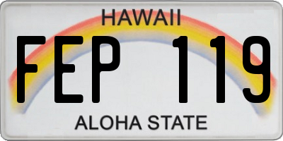 HI license plate FEP119