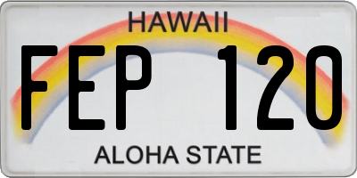 HI license plate FEP120