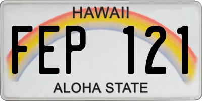 HI license plate FEP121