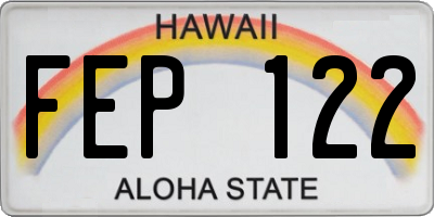 HI license plate FEP122