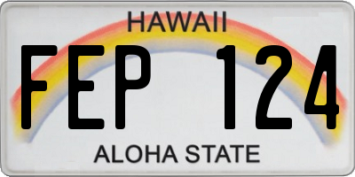 HI license plate FEP124
