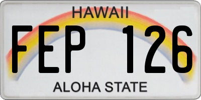 HI license plate FEP126