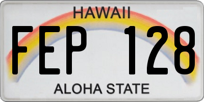 HI license plate FEP128