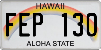 HI license plate FEP130