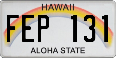 HI license plate FEP131