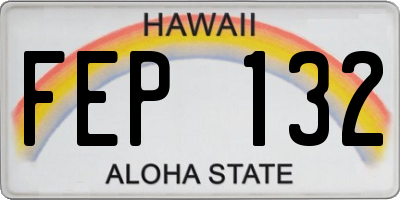 HI license plate FEP132