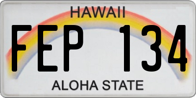 HI license plate FEP134