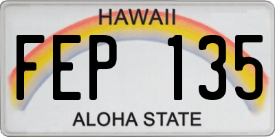 HI license plate FEP135