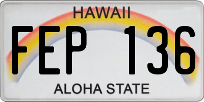 HI license plate FEP136
