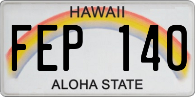 HI license plate FEP140