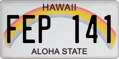 HI license plate FEP141