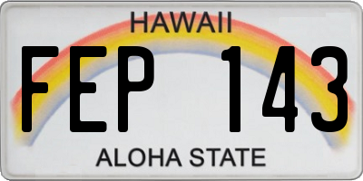 HI license plate FEP143