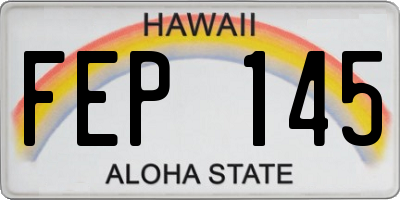 HI license plate FEP145