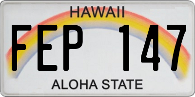 HI license plate FEP147