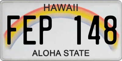 HI license plate FEP148
