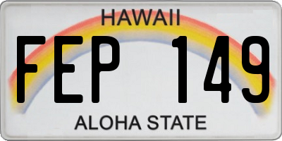 HI license plate FEP149