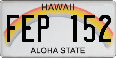 HI license plate FEP152