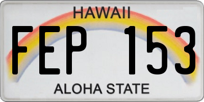 HI license plate FEP153