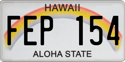 HI license plate FEP154