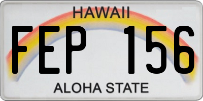 HI license plate FEP156