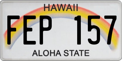 HI license plate FEP157