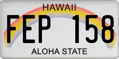 HI license plate FEP158
