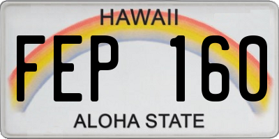 HI license plate FEP160