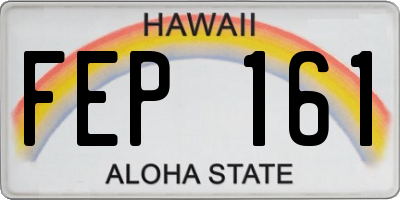 HI license plate FEP161