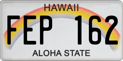 HI license plate FEP162