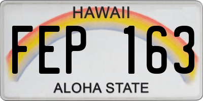 HI license plate FEP163